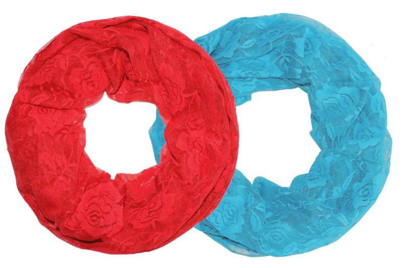 dy_mode Loop Leichter Schlauchschal Loop Schal Transparenter Rundschal, (2er Set - 2 Farben), Transparente Spitze von dy_mode