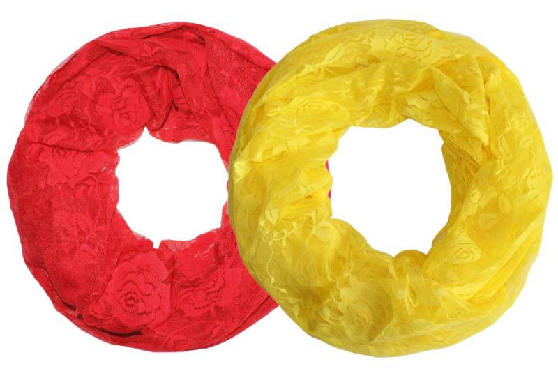 dy_mode Loop Leichter Schlauchschal Loop Schal Transparenter Rundschal, (2er Set - 2 Farben), Transparente Spitze von dy_mode