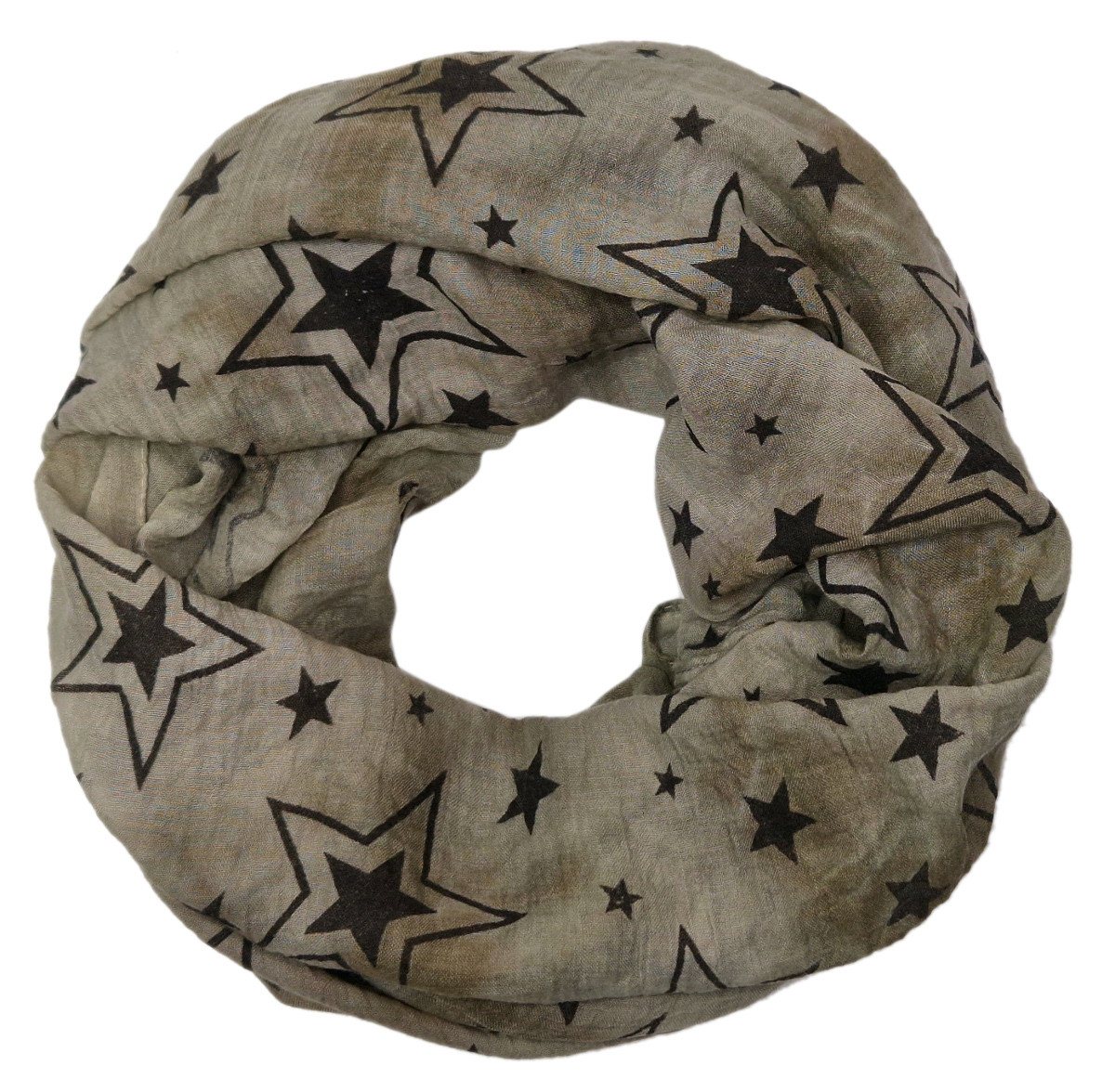 dy_mode Loop Loopschal Gepunktet für Damen in Vintage Optik Schlauchschal Crinkle, Crinkle Look von dy_mode