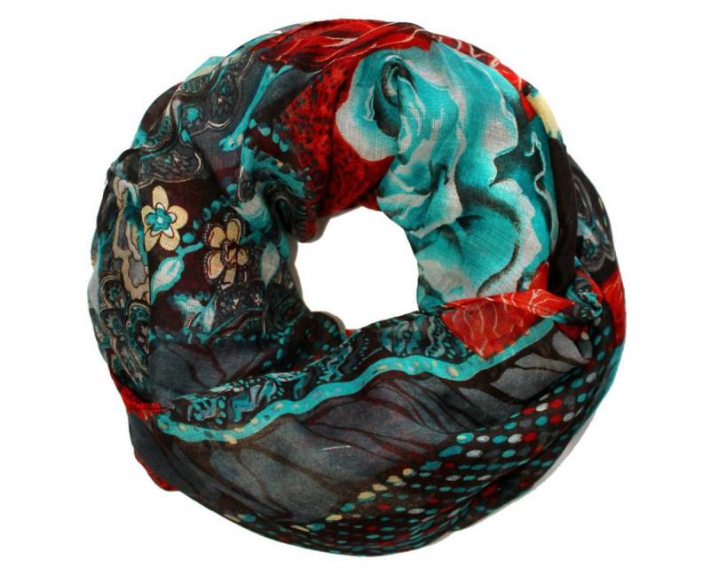 dy_mode Loop XXL Loop Schal Geblümt Rundschal Rosen Muster Schlauchschal von dy_mode