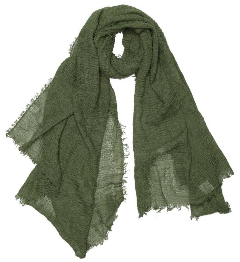 dy_mode Modeschal Damen Schal in Unifarben Halstuch Schultertuch Weicher Stoff, feine Fransen von dy_mode