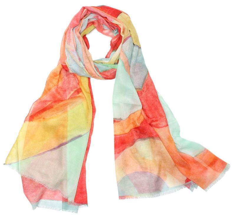 dy_mode Modeschal Damen Schal mit Farbverlauf – Leichter, Weicher Sommer Halstuch, mit feine Fransen von dy_mode