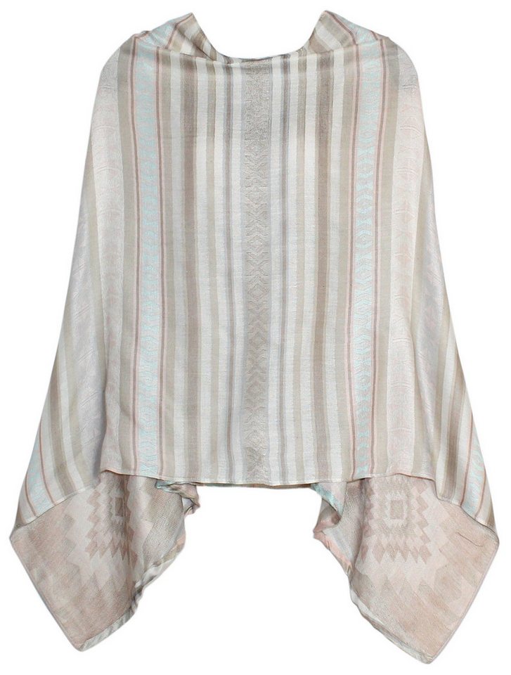 dy_mode Poncho Damen Poncho Gestreift Cape Sommerponcho von dy_mode