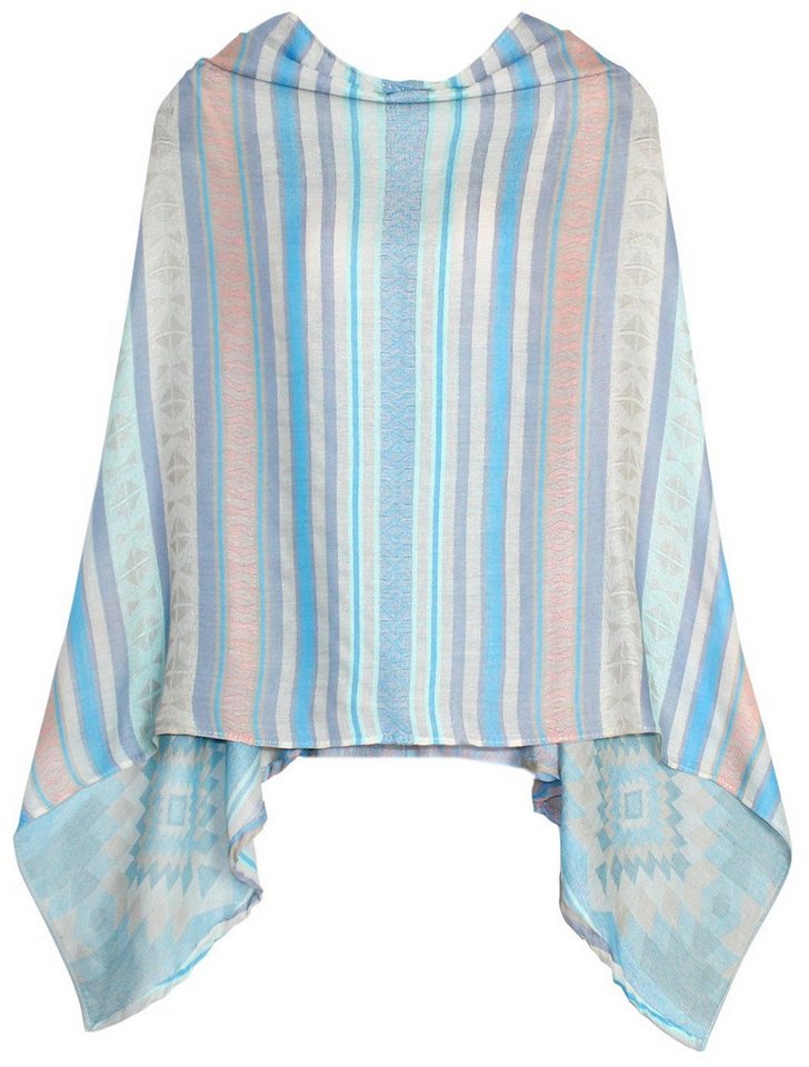 dy_mode Poncho Damen Poncho Gestreift Cape Sommerponcho von dy_mode