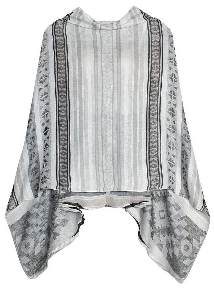 dy_mode Poncho Damen Poncho Gestreift Cape Sommerponcho von dy_mode