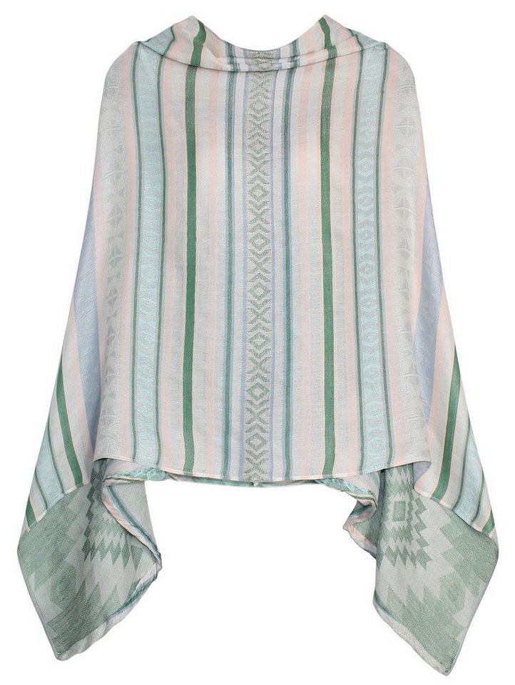 dy_mode Poncho Damen Poncho Gestreift Cape Sommerponcho von dy_mode