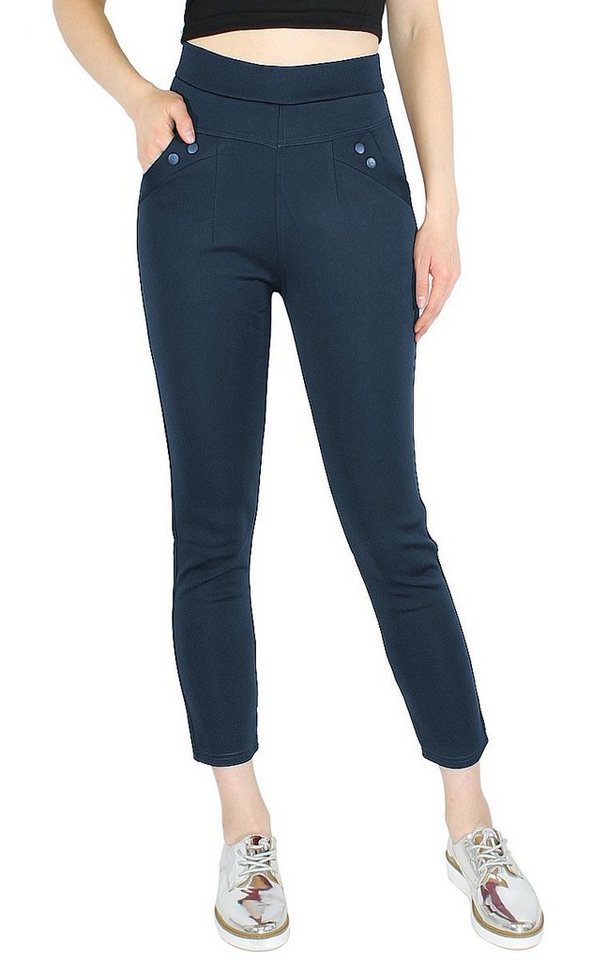 dy_mode Röhrenhose Lässig Elegante Damen Röhrenhose Stretch-Treggings zum Hineinschlüpfen in Unifarbe, mit elastischem Bund von dy_mode