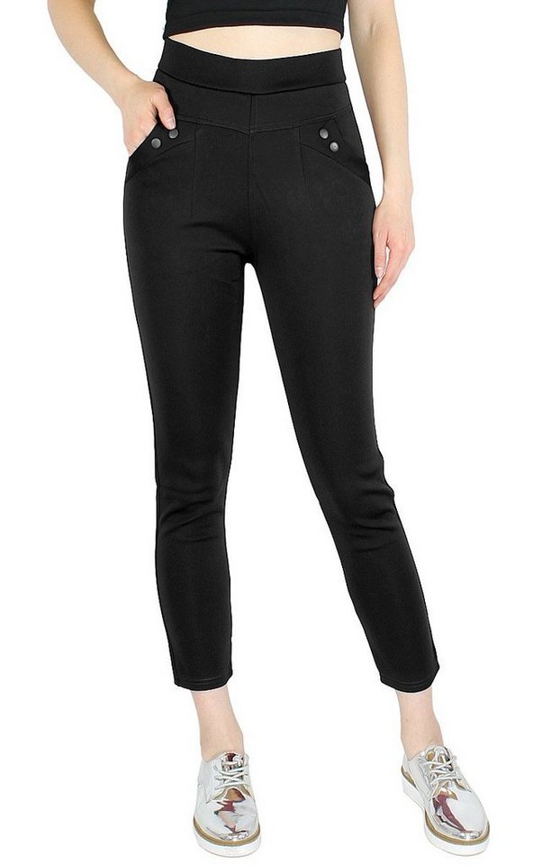 dy_mode Röhrenhose Lässig Elegante Damen Röhrenhose Stretch-Treggings zum Hineinschlüpfen in Unifarbe, mit elastischem Bund von dy_mode