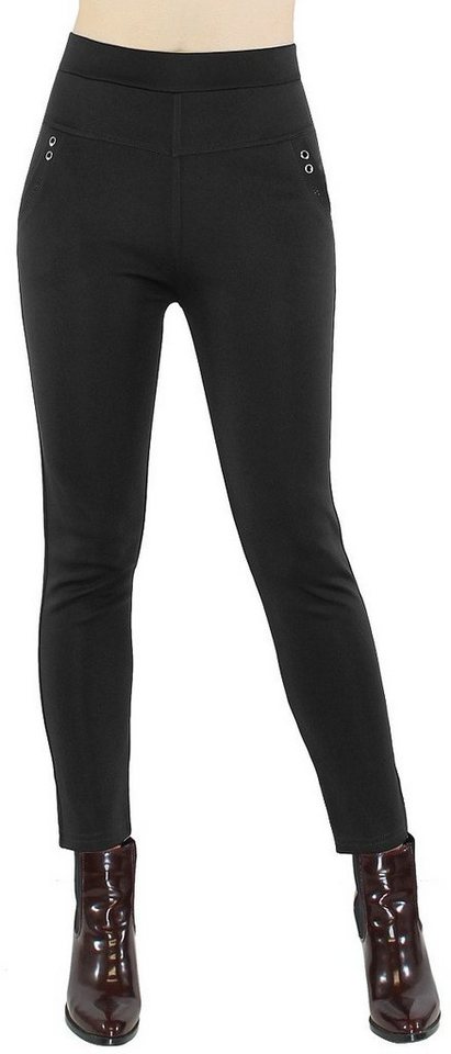 dy_mode Röhrenhose Lässig Elegante Damen Röhrenhose Stretch-Treggings zum Hineinschlüpfen in Unifarbe, mit elastischem Bund von dy_mode