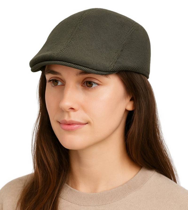dy_mode Schiebermütze Unisex Schiebermütze Flatcap Herbst Winter Schirmmütze in Unifarben in Unifarbe von dy_mode