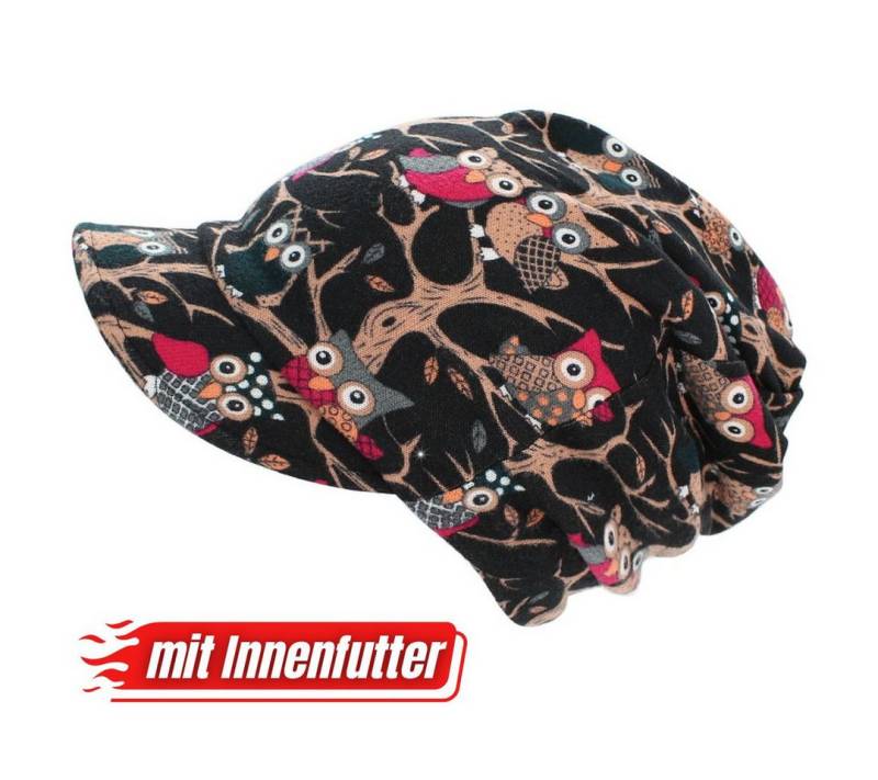 dy_mode Schirmmütze Damen Beanie Mütze mit Schirm und Innenfutter Schirmmütze Thermo weicher Schirm, Gefüttert von dy_mode