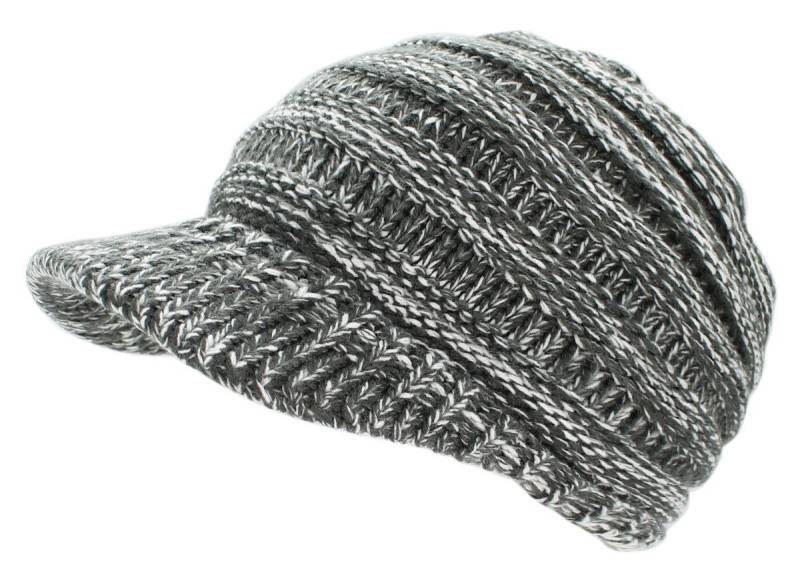 dy_mode Schirmmütze Damen Strickmütze Herren Schirmmütze Gestrickt Winter Mütze mit Schirm fester Schirm von dy_mode