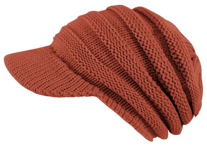 dy_mode Schirmmütze Damen Strickmütze Herren Schirmmütze Gestrickt Winter Mütze mit Schirm fester Schirm von dy_mode