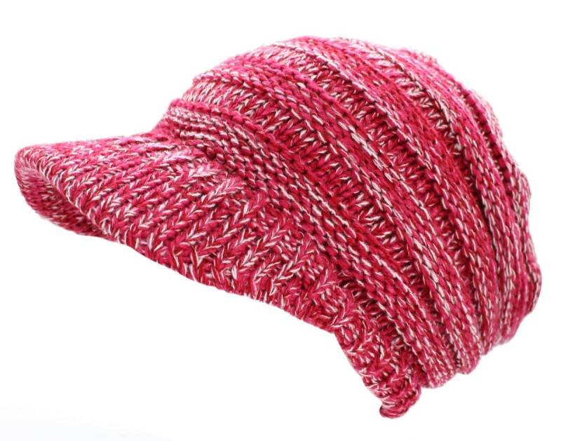 dy_mode Schirmmütze Damen Strickmütze Herren Schirmmütze Gestrickt Winter Mütze mit Schirm fester Schirm von dy_mode