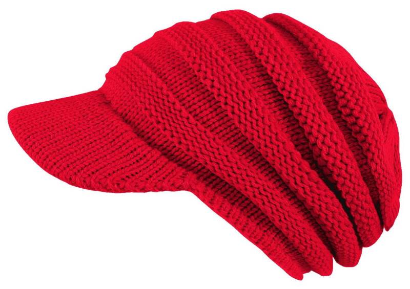 dy_mode Schirmmütze Damen Strickmütze Herren Schirmmütze Gestrickt Winter Mütze mit Schirm fester Schirm von dy_mode