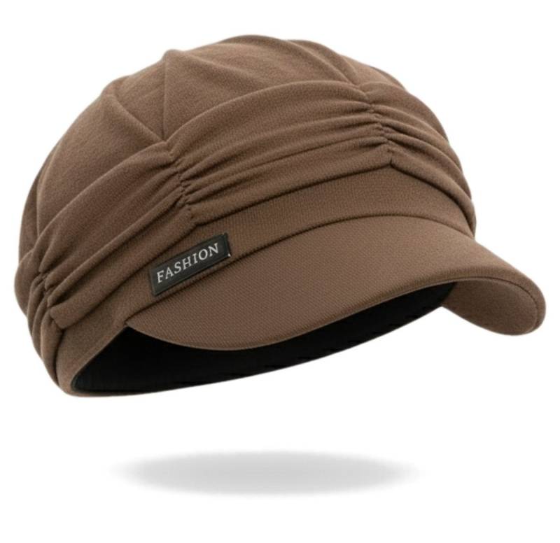 dy_mode Schirmmütze Unisex Schirmmütze im Turban-Stil Kappe mit Raffung Übergangsmütze Jahreszeiten-Allrounder von dy_mode