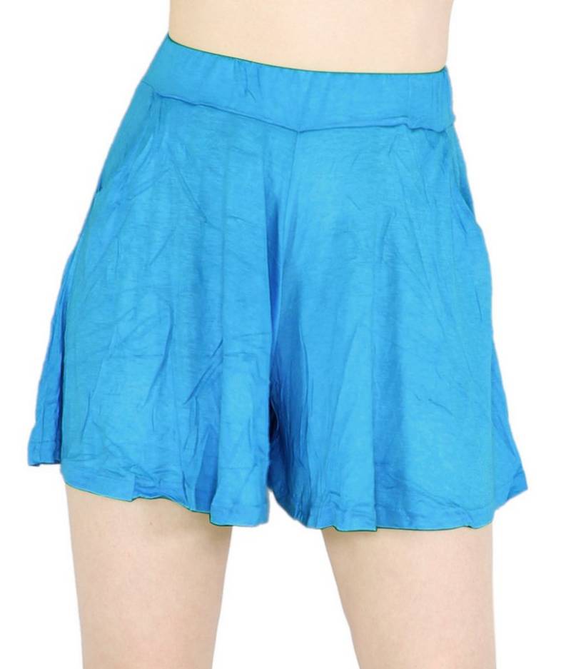 dy_mode Strandshorts Damen Hosenrock-Shorts mit Gummibund & Taschen Hotpants in Unifarben mit elastischem Bund, in Unifarbe von dy_mode