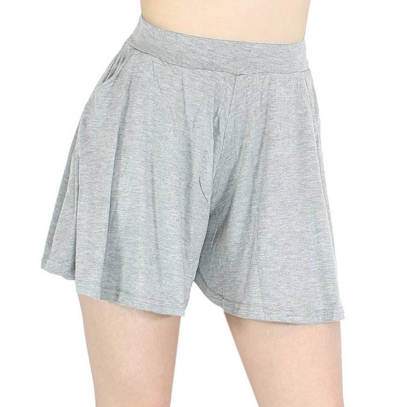 dy_mode Strandshorts Damen Hosenrock-Shorts mit Gummibund & Taschen Hotpants in Unifarben mit elastischem Bund, in Unifarbe von dy_mode