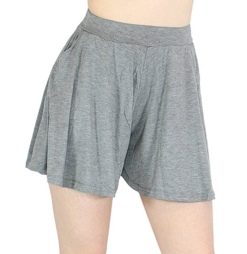 dy_mode Strandshorts Damen Hosenrock-Shorts mit Gummibund & Taschen Hotpants in Unifarben mit elastischem Bund, in Unifarbe von dy_mode