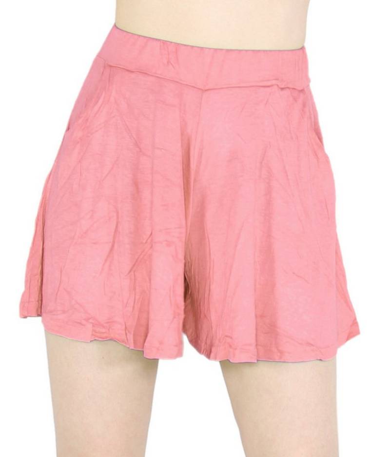 dy_mode Strandshorts Damen Hosenrock-Shorts mit Gummibund & Taschen Hotpants in Unifarben mit elastischem Bund, in Unifarbe von dy_mode