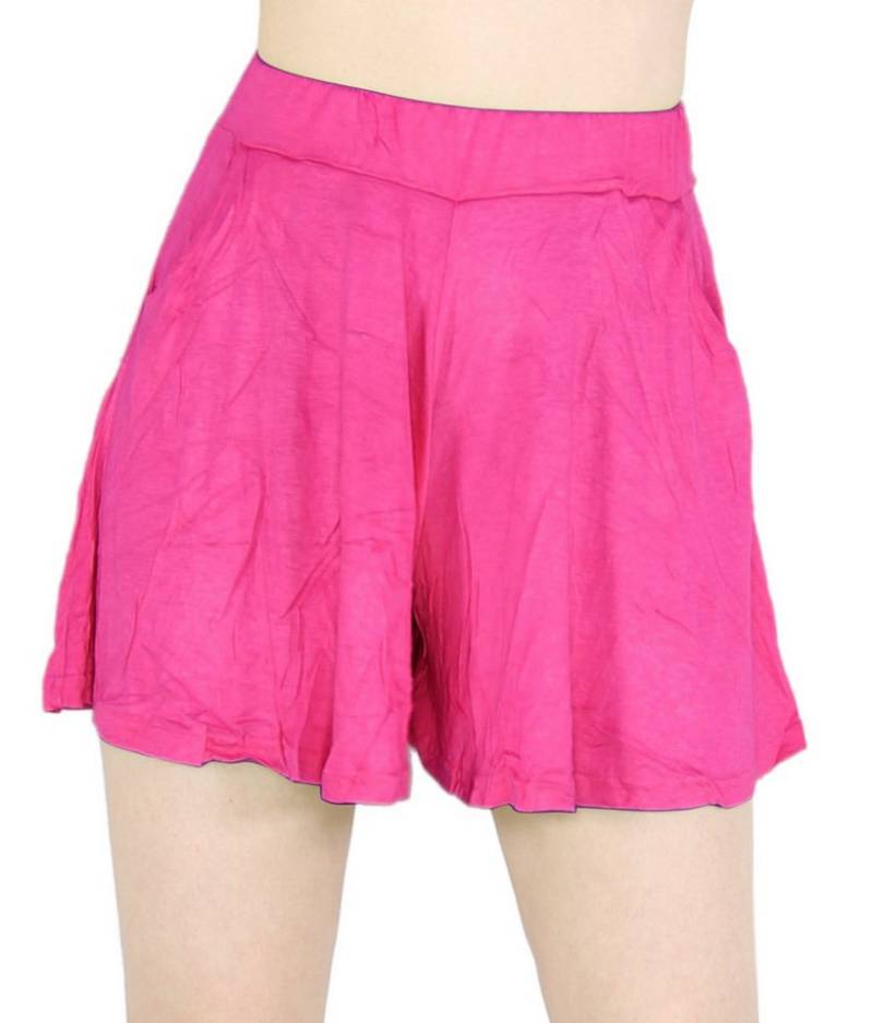 dy_mode Strandshorts Damen Hosenrock-Shorts mit Gummibund & Taschen Hotpants in Unifarben mit elastischem Bund, in Unifarbe von dy_mode