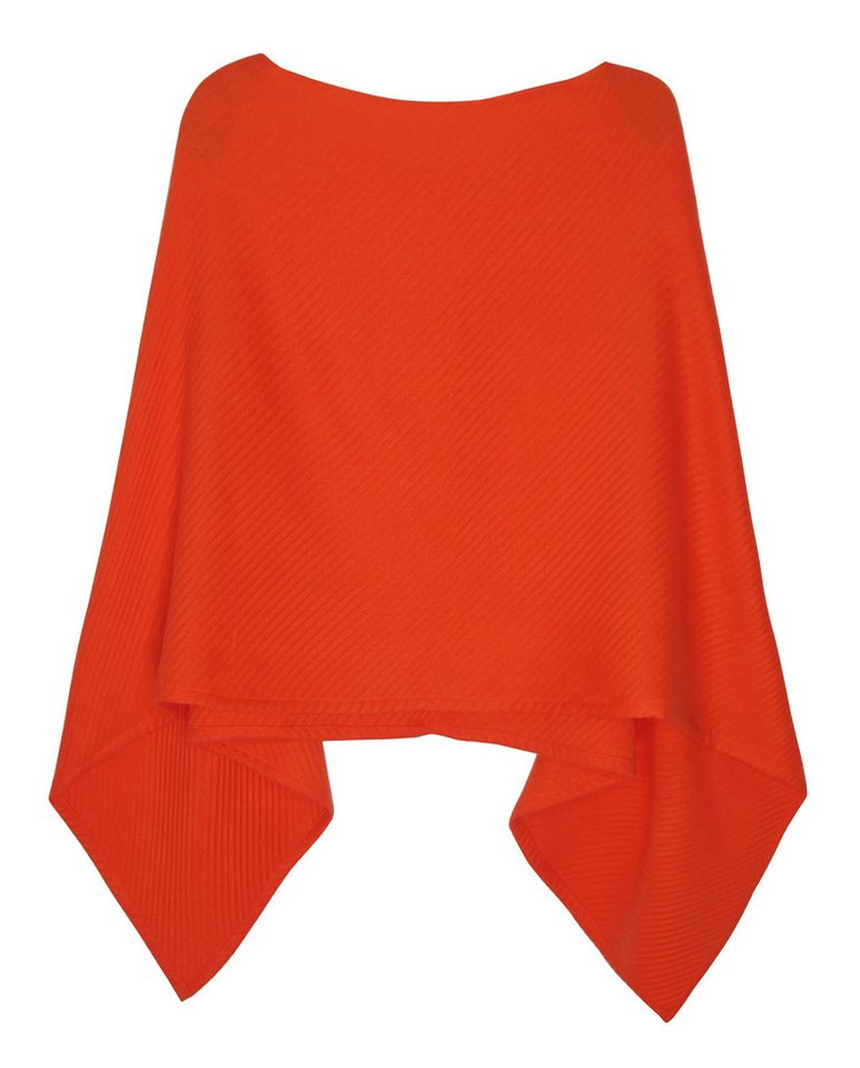 dy_mode Strickponcho Damen Poncho in Unifarben Leichtes Strickponcho Umhang Rillen-Struktur Rillen-/Rippstruktur, in Unifarbe von dy_mode