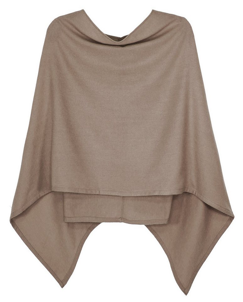 dy_mode Strickponcho Damen Poncho in Unifarben Weiches Strickponcho Cape Herbst Umhang in Unifarbe, Vorne Kurz - Seitlich Lang Schnitt dy_mode Strickponcho Damen Poncho in Unifarben Weiches Strickponcho Cape Herbst Umhang in Unifarbe, Vorne Kurz - Seitlich Lang Schnitt von dy_mode