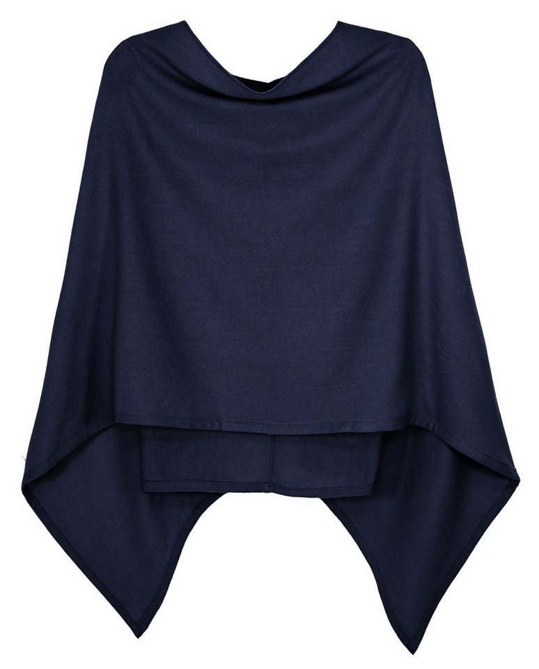 dy_mode Strickponcho Damen Poncho in Unifarben Weiches Strickponcho Cape Herbst Umhang in Unifarbe, Vorne Kurz - Seitlich Lang Schnitt dy_mode Strickponcho Damen Poncho in Unifarben Weiches Strickponcho Cape Herbst Umhang in Unifarbe, Vorne Kurz - Seitlich Lang Schnitt von dy_mode