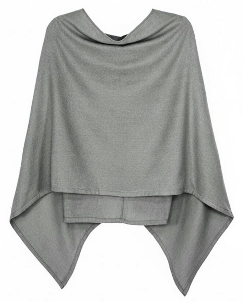dy_mode Strickponcho Damen Poncho in Unifarben Weiches Strickponcho Cape Herbst Umhang in Unifarbe, Vorne Kurz - Seitlich Lang Schnitt dy_mode Strickponcho Damen Poncho in Unifarben Weiches Strickponcho Cape Herbst Umhang in Unifarbe, Vorne Kurz - Seitlich Lang Schnitt von dy_mode