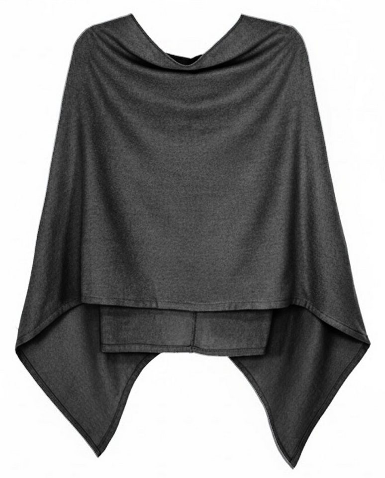 dy_mode Strickponcho Damen Poncho in Unifarben Weiches Strickponcho Cape Herbst Umhang in Unifarbe, Vorne Kurz - Seitlich Lang Schnitt dy_mode Strickponcho Damen Poncho in Unifarben Weiches Strickponcho Cape Herbst Umhang in Unifarbe, Vorne Kurz - Seitlich Lang Schnitt von dy_mode