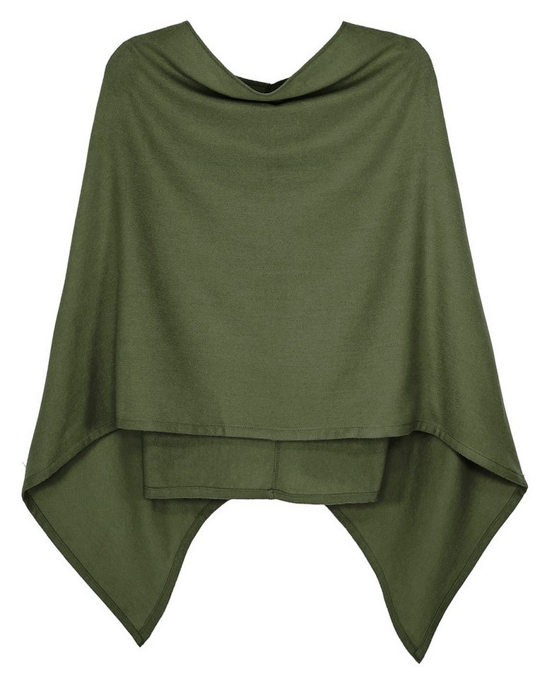 dy_mode Strickponcho Damen Poncho in Unifarben Weiches Strickponcho Cape Herbst Umhang in Unifarbe, Vorne Kurz - Seitlich Lang Schnitt dy_mode Strickponcho Damen Poncho in Unifarben Weiches Strickponcho Cape Herbst Umhang in Unifarbe, Vorne Kurz - Seitlich Lang Schnitt von dy_mode