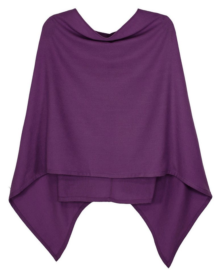 dy_mode Strickponcho Damen Poncho in Unifarben Weiches Strickponcho Cape Herbst Umhang in Unifarbe, Vorne Kurz - Seitlich Lang Schnitt dy_mode Strickponcho Damen Poncho in Unifarben Weiches Strickponcho Cape Herbst Umhang in Unifarbe, Vorne Kurz - Seitlich Lang Schnitt von dy_mode