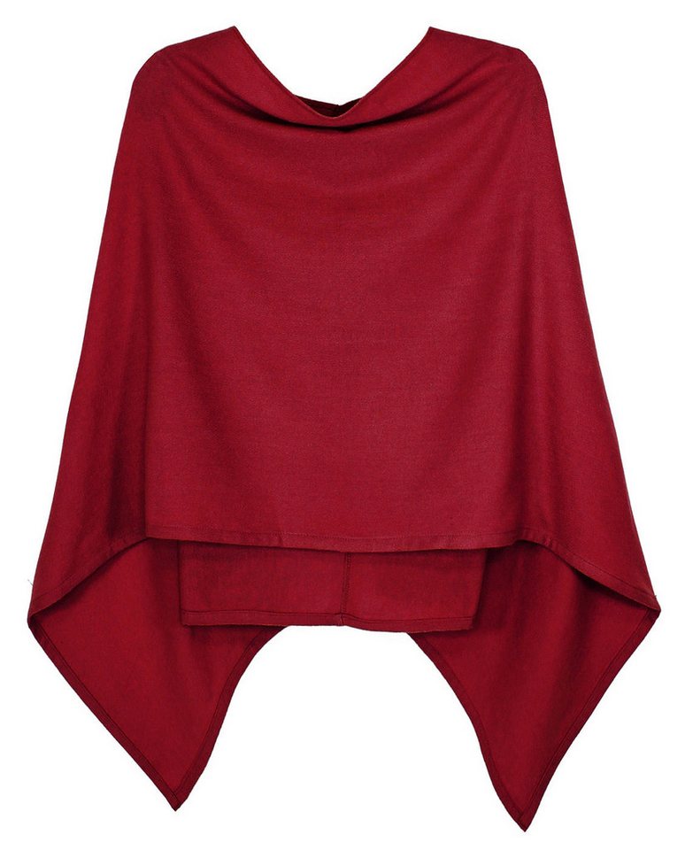 dy_mode Strickponcho Damen Poncho in Unifarben Weiches Strickponcho Cape Herbst Umhang in Unifarbe, Vorne Kurz - Seitlich Lang Schnitt dy_mode Strickponcho Damen Poncho in Unifarben Weiches Strickponcho Cape Herbst Umhang in Unifarbe, Vorne Kurz - Seitlich Lang Schnitt von dy_mode