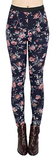 dy_mode Thermo Hose Damen Winter Leggings mit Innenfutter - WL059-64 (WL104-BlueVintage, 36/S) von dy_mode