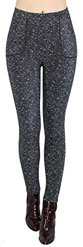 dy_mode Thermo Hose Damen Winter Leggings mit Innenfutter - WL059-64 (WL106-Grau, 40/L) von dy_mode