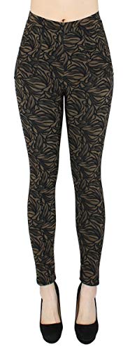 dy_mode Thermo Hose Damen Winter Leggings mit Innenfutter - WL059-64 (WL142-EarthSign, 38/M) von dy_mode