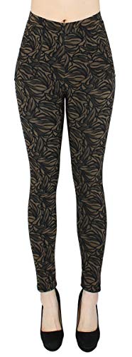 dy_mode Thermo Hose Damen Winter Leggings mit Innenfutter - WL059-64 (WL142-EarthSign, 40/L) von dy_mode