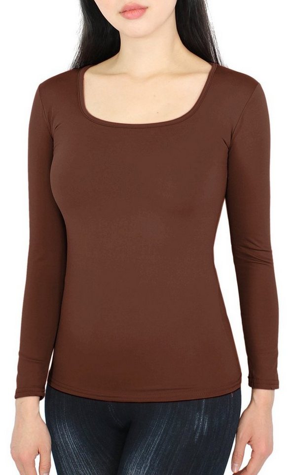 dy_mode Thermohemd Thermo Langarmshirt Damen Thermoshirt Innenfutter Thermounterhemd von dy_mode