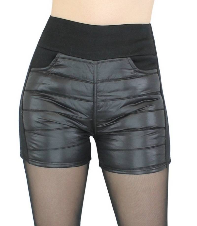 dy_mode Thermohose Damen Thermo Hot Pants Thermohose Kurze Shorts mit Innenfutter Gefüttert von dy_mode