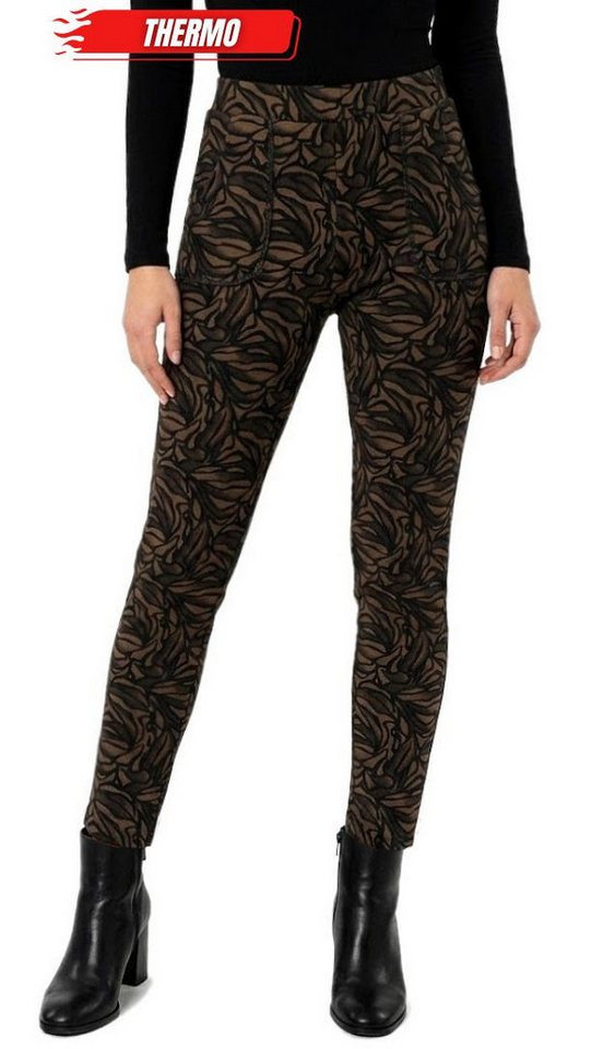 dy_mode Thermohose Damen Thermohose Gefütterte Schlupfhose Winterhose Thermoleggings Middel Waist, mit Innenfutter, mit elastischem Bund von dy_mode