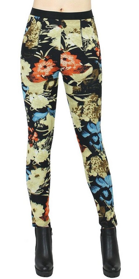 dy_mode Thermohose Gefütterte Damen Thermohose Thermo Leggings mit Innenfutter Gefüttert von dy_mode