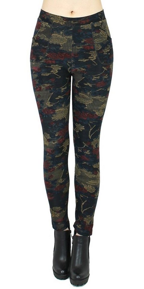 dy_mode Thermohose Gefütterte Damen Thermohose Thermo Leggings mit Innenfutter Gefüttert von dy_mode