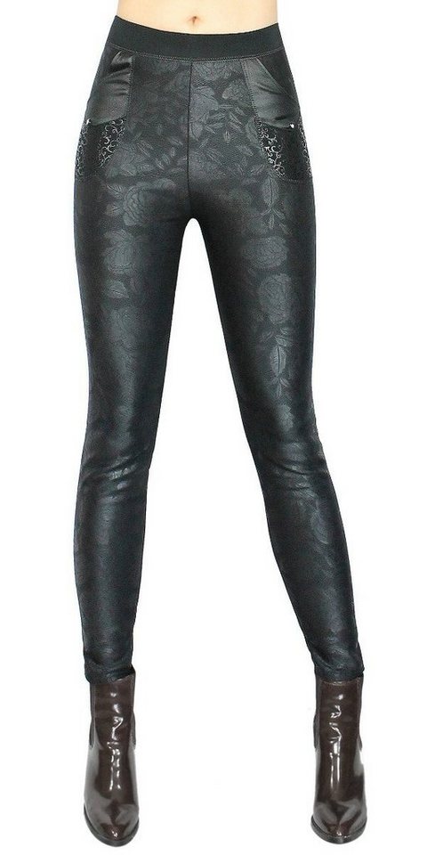 dy_mode Thermohose Gefütterte Damen Thermohose Thermo Leggings mit Innenfutter mit elastischem Bund, Middle Waist, Gefüttert von dy_mode