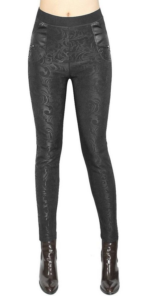 dy_mode Thermohose Gefütterte Damen Thermohose Thermo Leggings mit Innenfutter mit elastischem Bund, Middle Waist, Gefüttert von dy_mode