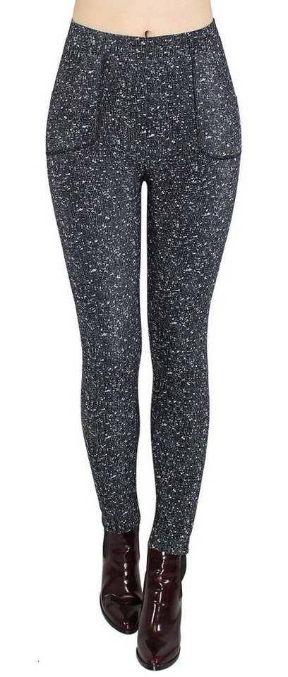 dy_mode Thermohose Gefütterte Thermo Hose Damen Thermo Leggings mit Innen-Fleece mit elastischem Bund von dy_mode