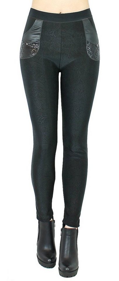 dy_mode Thermohose Gefütterte Thermo Hose Damen Thermo Leggings mit Innen-Fleece mit elastischem Bund von dy_mode