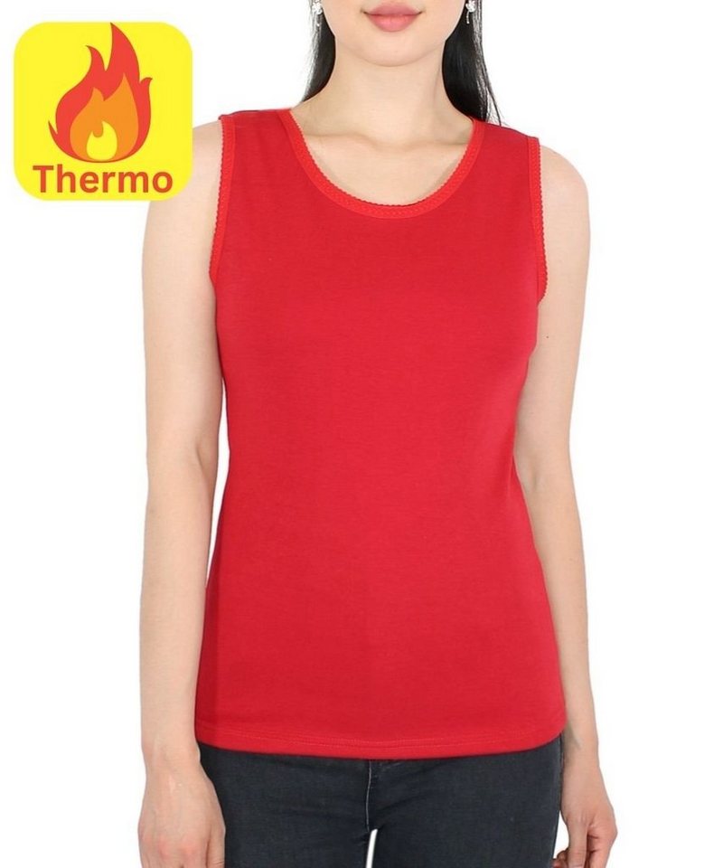 dy_mode Thermounterhemd Thermoshirt Damen Ärmellos Thermo Unterhemd mit Innenfutter Gefüttert von dy_mode