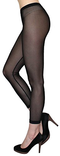 dy_mode Transparente Leggings in Sommerfarben/Durchsichtige Netz Leggings Strumpfhose - elastisch One Size 36 bis 42 - YLG114 (YLG114-Schwarz) von dy_mode