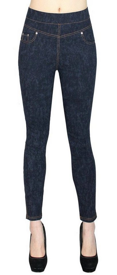 dy_mode Treggings Damen Treggings Jeans Optik Röhren Hose Skinny Pants mit Elastischem Bund von dy_mode