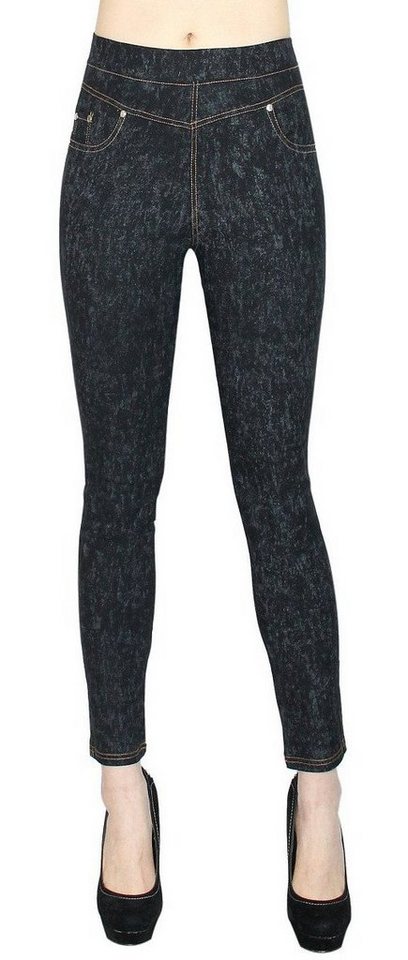 dy_mode Treggings Damen Treggings Jeans Optik Röhren Hose Skinny Pants mit Elastischem Bund von dy_mode